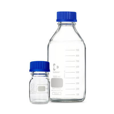 Butelki laboratoryjne ze szkła Duran z zakrętką - o poj. 10 ml - 20 l