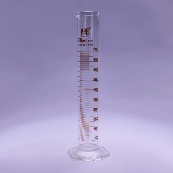 Cylinder miarowy kl. B ze szklaną stopką sześciokątną