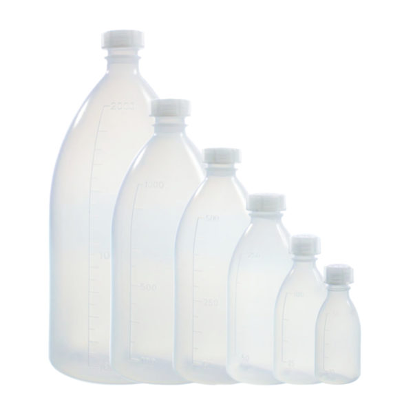 Butelki z tworzywa LDPE z nakrętką - wąska szyjka - o poj. 50 ml - 2 l