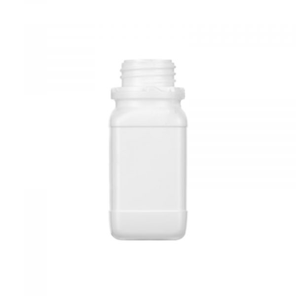 Butla kwadratowa z HDPE poj. 100 ml kolor biały