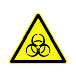 Naklejka ostrzegawcza Biohazard (zagrożenie biologiczne) - l-0160 - naklejka-ostrzegawcza-biohazard-wym-100-x-88-mm