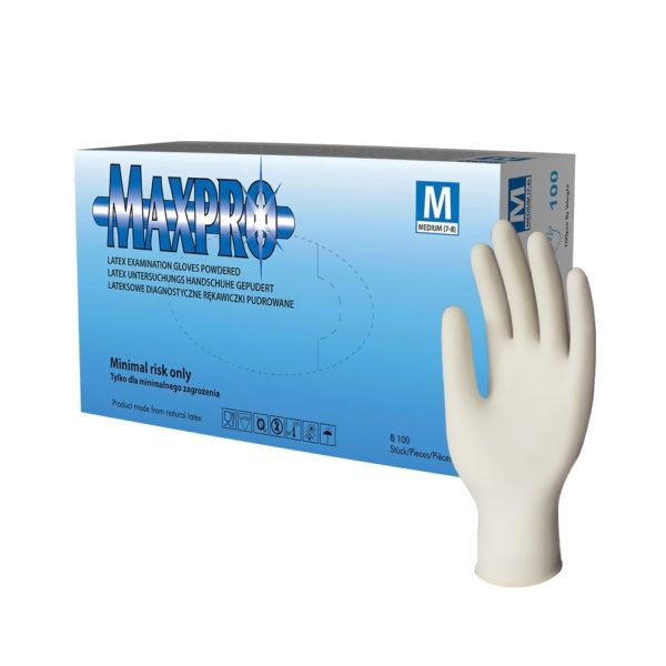 Rękawice lateksowe MaxPro - pudrowane - 1