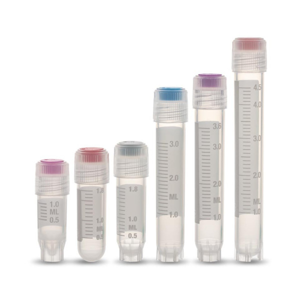 Krioprobówki z gwintem zewnętrznym i pokrywką DeckelSeal - sterylne - poj. 1,2 ml - 5 ml