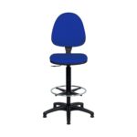Krzesła laboratoryjne z obiciem z PCV - 1-1149 - krzeslo-laboratoryjne-ze-stopkami-slizgowymi-podporka-na-nogi - ok-56-82-cm