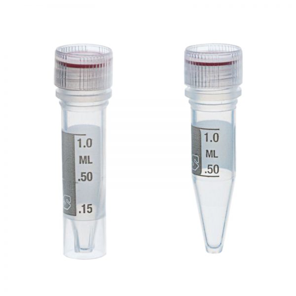 Mikroprobówki z nakrętkami z PP i silikonowymi uszczelkami, poj. 1,5 ml, sterylne - Brand