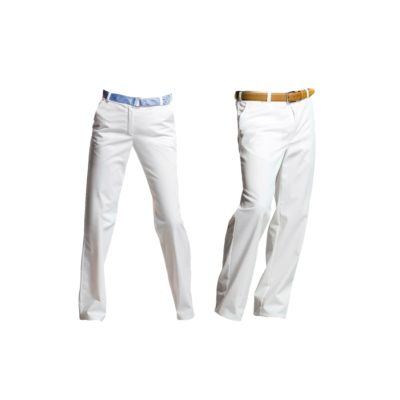 Spodnie robocze damskie-męskie, stretch, białe