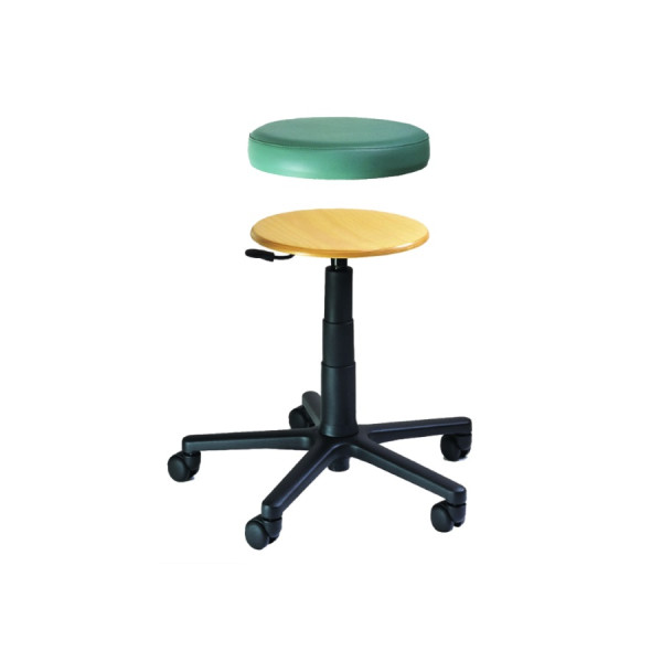 Taboret obrotowy - 1-1205 - taboret-obrotowy-z-siedziskiem-z-buku - ok-42-54-cm