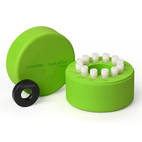 Pojemniki do zamrażania krioprobówek CoolCell® LX - c-8636 - pojemnik-do-zamrazania-corning-coolcell-lx - probowki-o-poj-1-ml-lub-2-ml - 12 - zielony - 432002