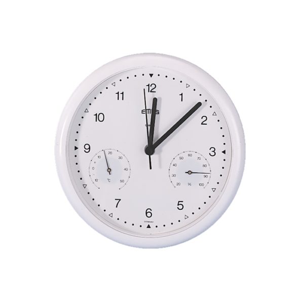 Zegar laboratoryjny o śr. 22 cm z termometrem i higrometrem - 1