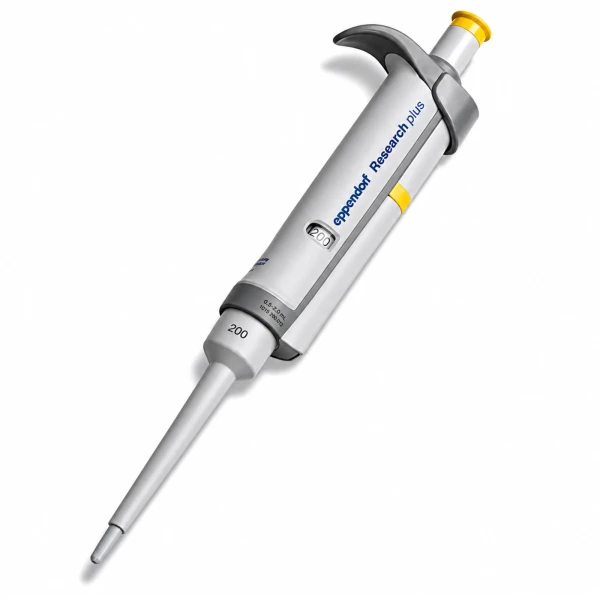 Pipety jednokanałowe Eppendorf Research® plus, stała pojemność - k-5424 - pipeta-research-plus-stala-poj - 200-%ce%bcl - zolty - 3124-000-083