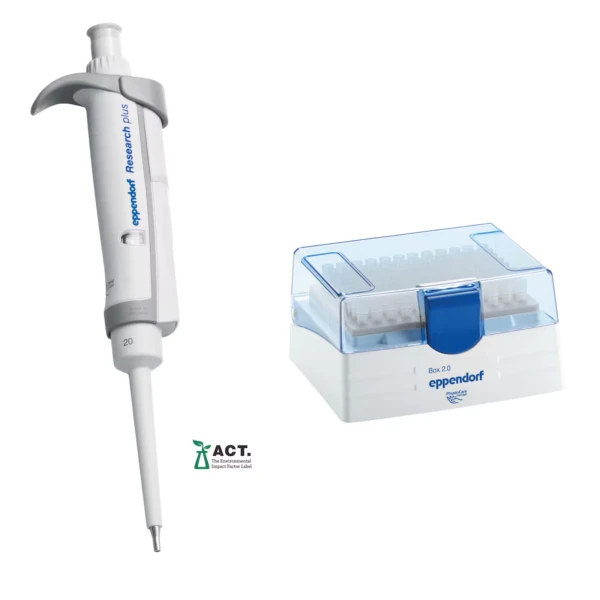 Pipety jednokanałowe Eppendorf Research® plus - regulowana pojemność - k-5433 - pipeta-research-plus-2 - 2-20-%c2%b5l - jasnoszary - 3123-000-098
