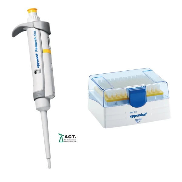 Pipety jednokanałowe Eppendorf Research® plus - regulowana pojemność - k-5434 - pipeta-research-plus-2 - 2-20-%c2%b5l - zolty - 3123-000-039