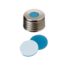 Nakrętki gwintowane magnetyczne ND18 z septą - 7-0845 - nakretki-z-otworem - silikon-niebieski-przezroczystyptfe-przezroczysty - 13-mm - 45-shore-a - 100-szt