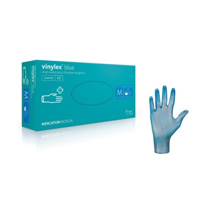 Rękawice winylowe vinylex® powder-free blue - bezpudrowe - 0