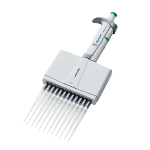 Pipety 12-kanałowe Eppendorf Research® plus - k-5474 - pipeta-research-plus-12-kanalowa - 12-kanalowa - 120-1200-%c2%b5l - zielony - 3125-000-222