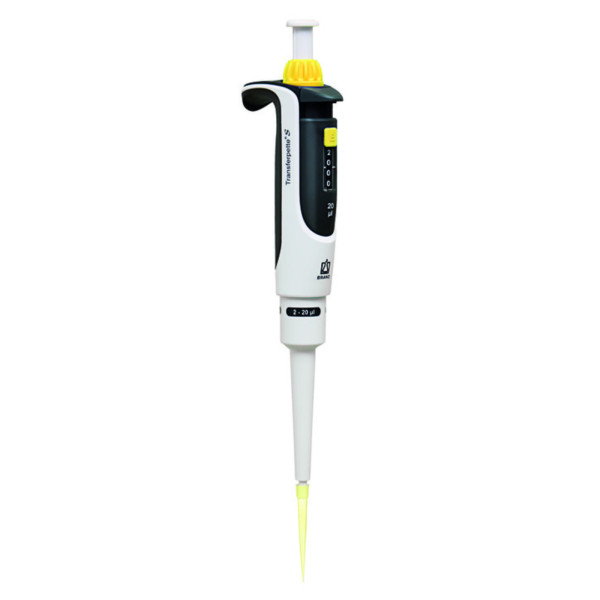 Pipety jednokanałowe Transferpette® S - zmienna pojemność - k-2124 - pipeta-transferpette-s - d-20 - zolty - 2-20-%c2%b5l - 002-%c2%b5l - 705872