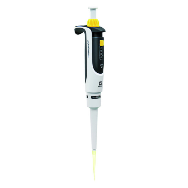 Pipety jednokanałowe Transferpette® S - zmienna pojemność - k-2127 - pipeta-transferpette-s - d-200 - zolty - 20-200-%c2%b5l - 02-%c2%b5l - 705878