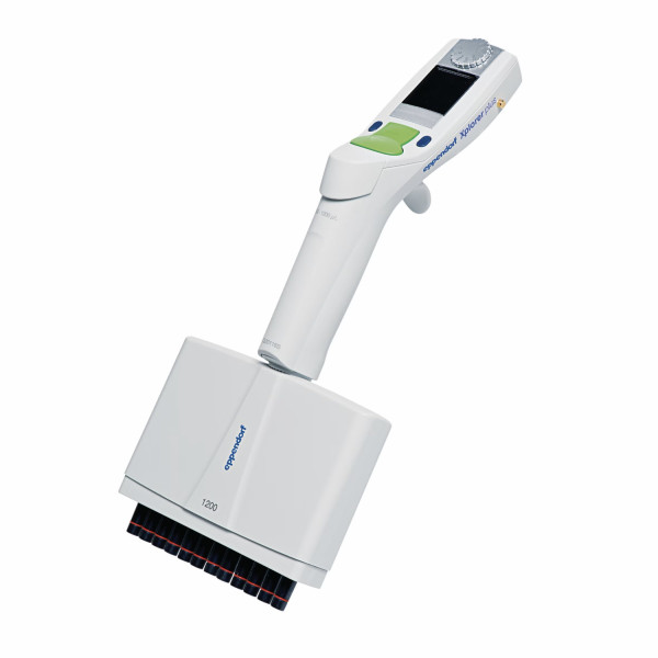 Pipety elektroniczne Eppendorf Xplorer®plus, 12-kanałowe - k-7244 - pipeta-xplorer-plus-12-kanalowa - 50-1200-%c2%b5l - zielony - 4861-000-830