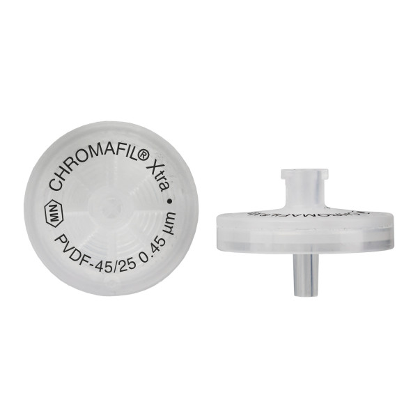 Filtry strzykawkowe Chromafil z membraną z PVDF - m-3220 - filtry-strzykawkowe-chromafil-xtra - pvdf-45-25 - 045-%c2%b5m - 25-mm - bezbarwny - niesterylny - 100-szt