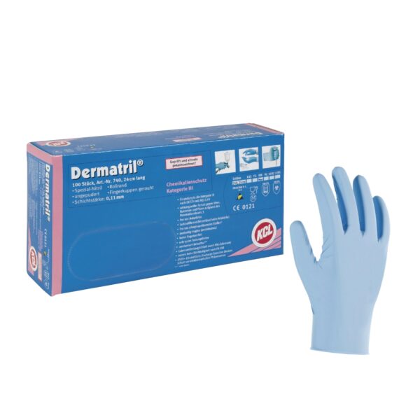 Rękawice nitrylowe Dermatril® 740 - bezpudrowe