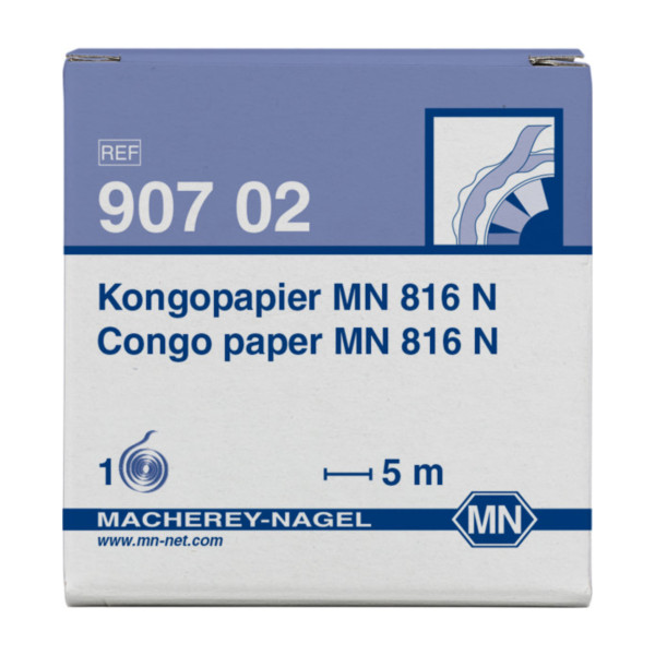Papierki wskaźnikowe bez skali barw - m-3501 - papierki-kongo-mn-816-n - ph-50-30 - czerwony-niebieski - rolka - 5-m - 1-szt
