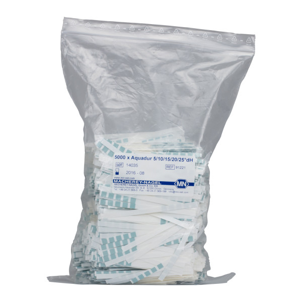 Paski wskaźnikowe Aquadur® - do pomiaru twardości wody - m-3571 - paski-wskaznikowe-aquadur - 5-25 - worek - 5000-szt