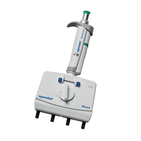 Pipety wielokanałowe Eppendorf Research® plus Move It® - k-7304 - pipeta-research-plus-move-it - 4-kanalowa - 120-1200-%c2%b5l-2 - ciemnozielony - ept-i-p-s - 9-33-mm - 3125-000-184