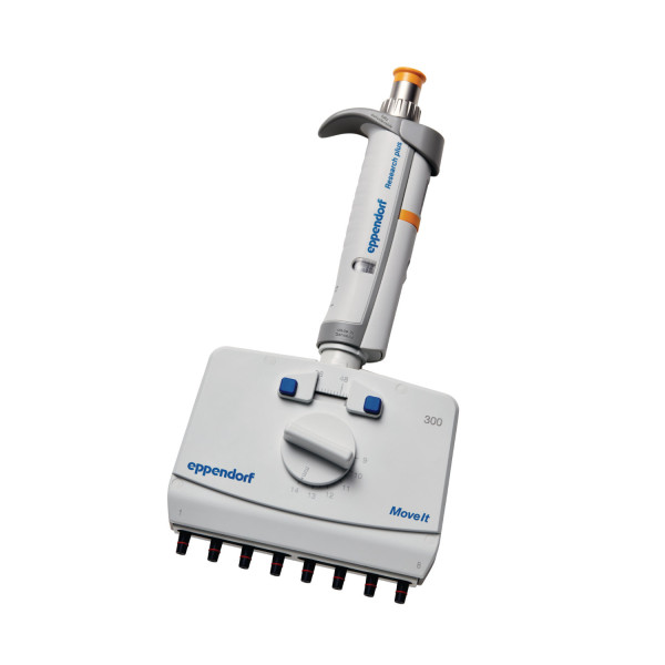 Pipety wielokanałowe Eppendorf Research® plus Move It® - k-7323 - pipeta-research-plus-move-it - 8-kanalowa - 30-300-%c2%b5l - pomaranczowy - ept-i-p-s - 9-14-mm - 3125-000-176
