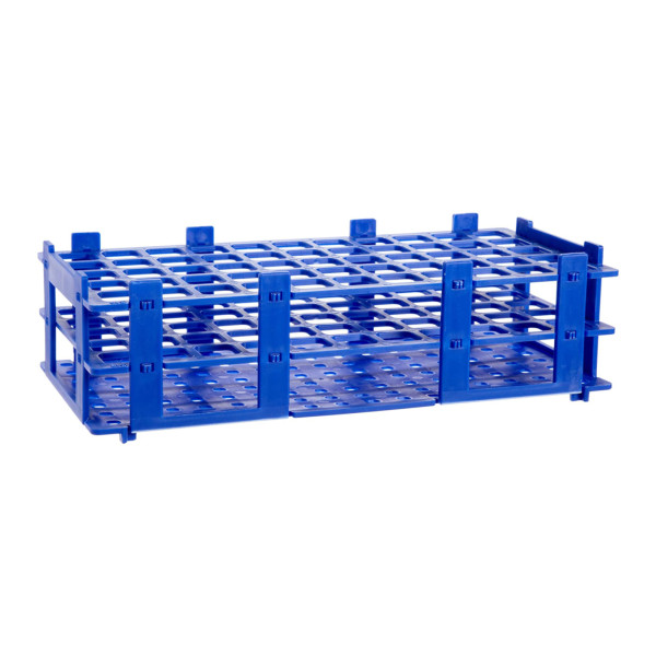Statywy Plastibrand z PP na probówki o śr. 13-30 mm - k-6124 - statyw-plastibrand-z-pp - 18-mm - 5-x-11 - 55-miejsc - niebieski