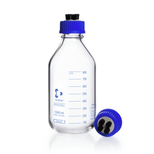 Butelka ze szkła Duran do HPLC z zakrętką z czterema portami 1000 ml