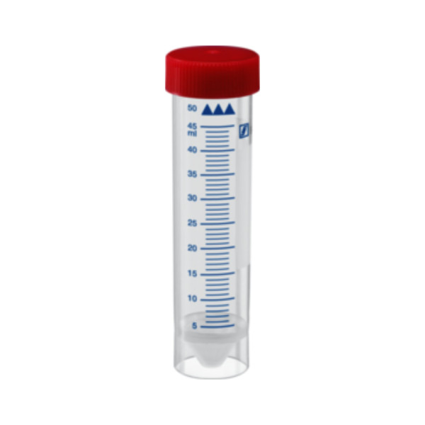 Probówki wirówkowe typu Falcon z PP - samostojące - poj. 50 ml - j-0318 - probowki-typu-falcon-samostojace - 50-ml - 28-x-115-mm - czerwona - sterylny - worek - 62-559-001 - 25-szt