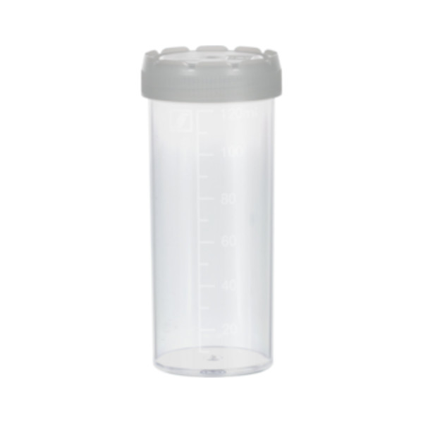 Pojemniki z PP na próbki - z zakrętką z HDPE - poj. 120-500 ml - j-0791 - pojemniki-z-pp-na-probki-ze-skala - 120-ml - 44-x-105-mm - z-nakrecona-zakretka - bezbarwny - niesterylny - 250-szt - 75-9922-421