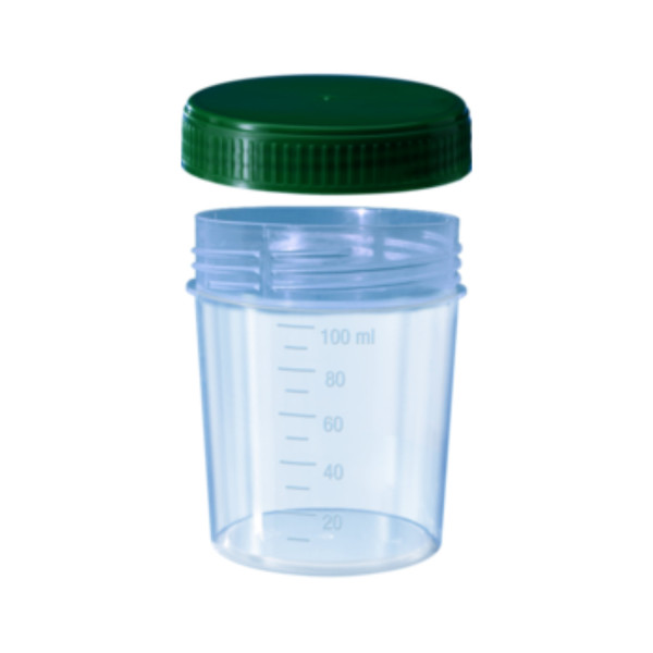 Pojemniki z PP na pr&oacute;bki - z zakrętką z HDPE - poj. 100 ml