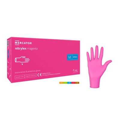 Rękawice nitrylowe nitrylex® magenta - jednorazowe - bezpudrowe