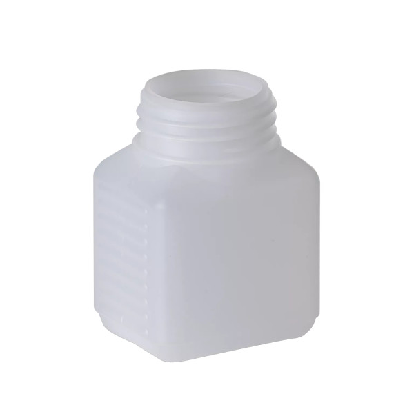 Butelki czworokątne z HDPE - bez zakrętki - gwint RD40 - l-0711 - butelka-czworokatna-z-hdpe-bez-zakretki - 100-ml - 40-mm - 437-x-554-mm - 739-mm