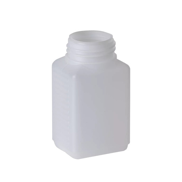 Butelki czworokątne z HDPE - bez zakrętki - gwint RD40 - l-0713 - butelka-czworokatna-z-hdpe-bez-zakretki - 150-ml - 40-mm - 437-x-561-mm - 960-mm