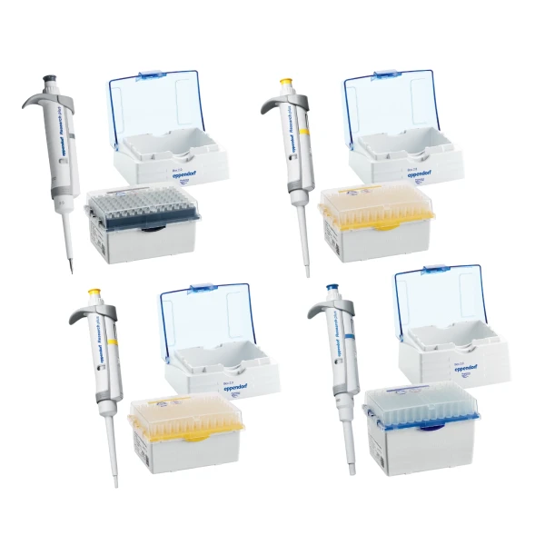 Zestaw 4 pipet Eppendorf Research® Plus - z końcówkami ep Dualfilter T.I.P.S.® BioBased Reloads