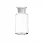 Butelki szklane ze szlifem i korkiem - z szeroką zaokrągloną szyją - bezbarwne - poj. 50 ml - 2 l - s-5832 - butelka-szklana-ze-szlifem-z-szeroka-szyja - 50-ml - 426-x-88-mm - bezbarwna - ns-24-20