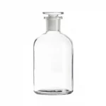 Butelki szklane ze szlifem i korkiem - z wąską zaokrągloną szyją - bezbarwne - poj. 50 ml - 2 l - s-5812 - butelka-szklana-ze-szlifem-z-waska-szyja - 50-ml - 42-x-89-mm - bezbarwna - ns-14-15