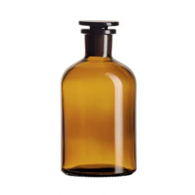 Butelki szklane ze szlifem i korkiem - z wąską zaokrągloną szyją - oranżowe - poj. 50 ml - 2 l