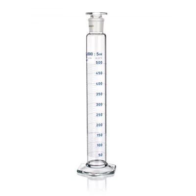 Cylindry miarowe ze szkła Simax - kl. A - z korkiem szklanym - wysokie - poj. 5 - 2000 ml
