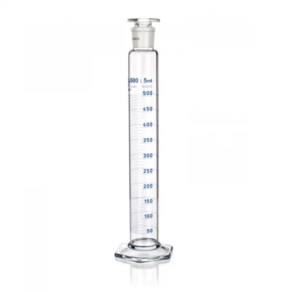 Cylindry miarowe ze szkła Simax kl. A z korkiem szklanym wysokie poj. 5 2000 ml