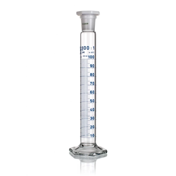 Cylindry miarowe ze szkła Simax - kl. A - z korkiem z PP - wysokie - poj. 5 - 2000 ml
