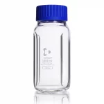 Butelki laboratoryjne ze szkła Duran z szeroką szyją - z 3 przegrodami - gwint GLS80 - g-1862 - butelka-duran-z-3-przegrodami - z-zakretka - 1000-ml - 101-x-223-mm - gls80