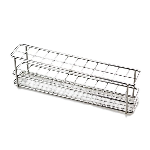 Statyw ze stali szlachetnej na probówki - l-6105 - statyw-ze-stali-szlachetnej-na-probowki - 18-mm - 2-x-12 - 24-miejsca - 250-mm - 50-mm - 70-mm - 180-g