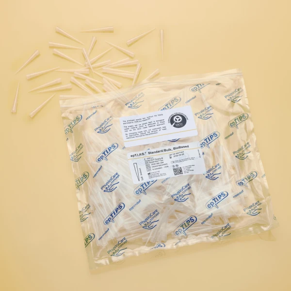 Końcówki Eppendorf epT.I.P.S.® BioBased w worku – Eppendorf Quality - k-5784 - koncowki-ept-i-p-s-biobased-w-worku - 2-200-%c2%b5l - 53-mm - zolty - eppendorf-quality - 2-x-500-szt - 1000-szt - 0030-080-068