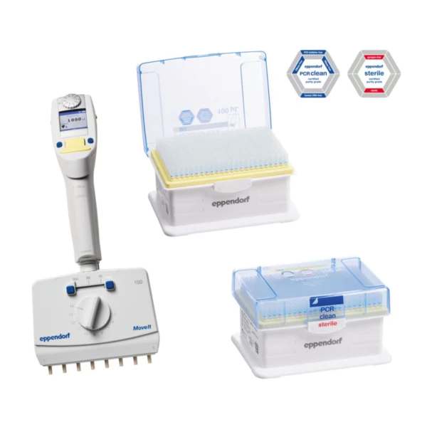 Starter Set Eppendorf Xplorer® plus - k-2012 - starter-set-eppendorf-xplorer-plus-move-it - 5-100-%c2%b5l - 8-kanalowa - jasnozolty - 5x-ep-dualfilter-t-i-p-s-pcr - pcr-clean-i-sterylne - 50-x-384-szt - 4861-000-954