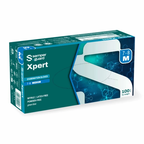 Rękawice nitrylowe Semperguard® Nitrile Xpert - b-1440 - rekawice-nitrylowe-semperguard-nitrile-xpert - bezpudrowe - teksturowane - m - niebieskie - 100-szt