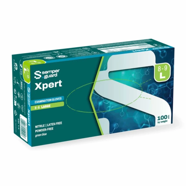 Rękawice nitrylowe Semperguard® Nitrile Xpert - b-1441 - rekawice-nitrylowe-semperguard-nitrile-xpert - bezpudrowe - teksturowane - l - niebieskie - 100-szt