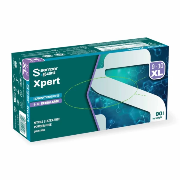 Rękawice nitrylowe Semperguard® Nitrile Xpert - b-1442 - rekawice-nitrylowe-semperguard-nitrile-xpert - bezpudrowe - teksturowane - xl - niebieskie - 90-szt